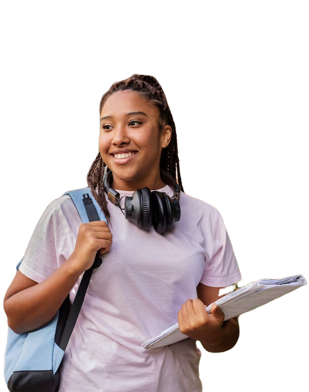 Étudiant heureux